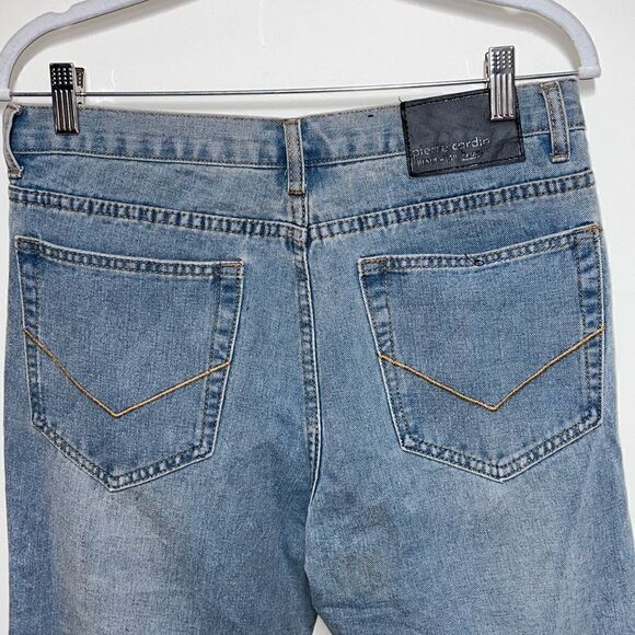 Pierre Cardin Light Wash Relaxed Straight Leg Mid Rise Mens Jeans Sz 32 R - Picture 6 of 7